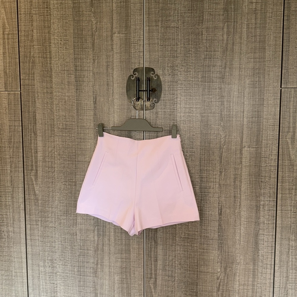 Zara Light‎ Pink High Waist Women's Shorts - Picture 6 of 14